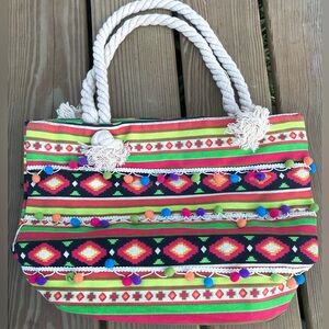 Bohemian Tote with Rope Handles